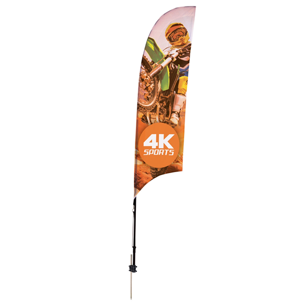 7' Streamline Razor Sail Sign Customizing (w/ 1-Sided, Ground Spike)
