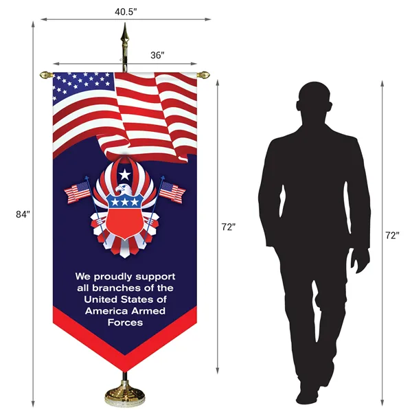 36" x 72" Premium Gonfalon 7' Kit / V-Cut Customizing