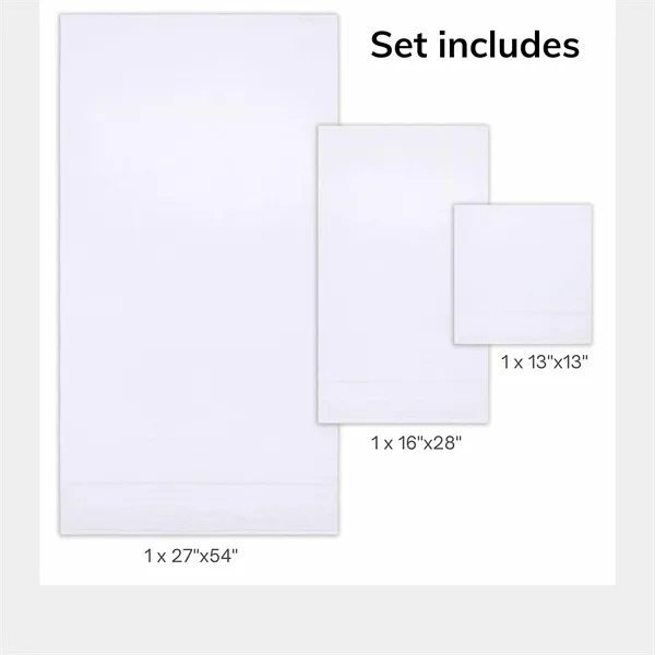 Luxury White Bath Towel Set of 3 Pieces Customizing