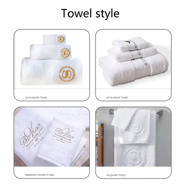 Luxury White Bath Towel Set of 3 Pieces Customizing