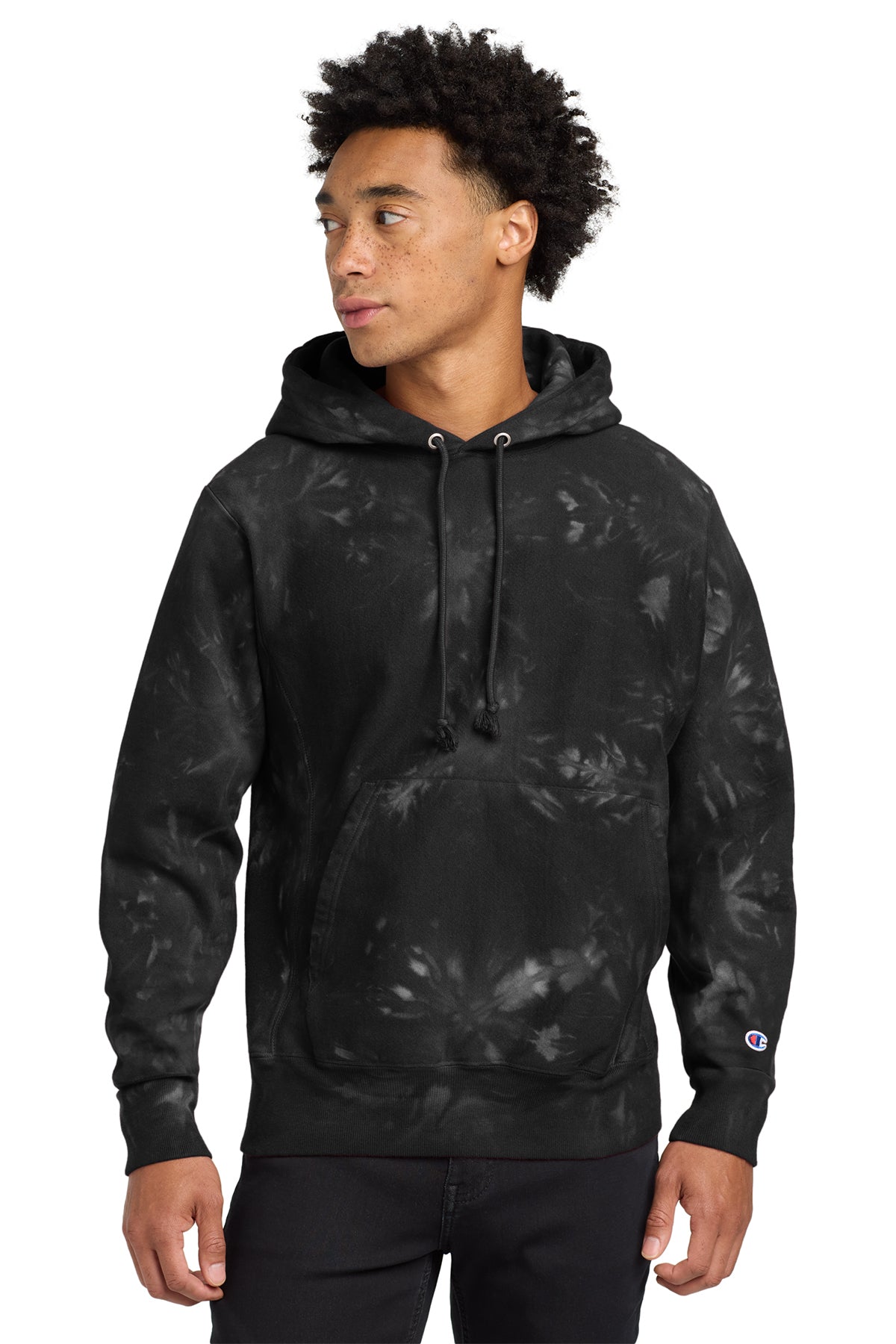 Champion ® Reverse Weave ® Scrunch-Dye Tie-Dye Hooded Sweatshirt Customizing