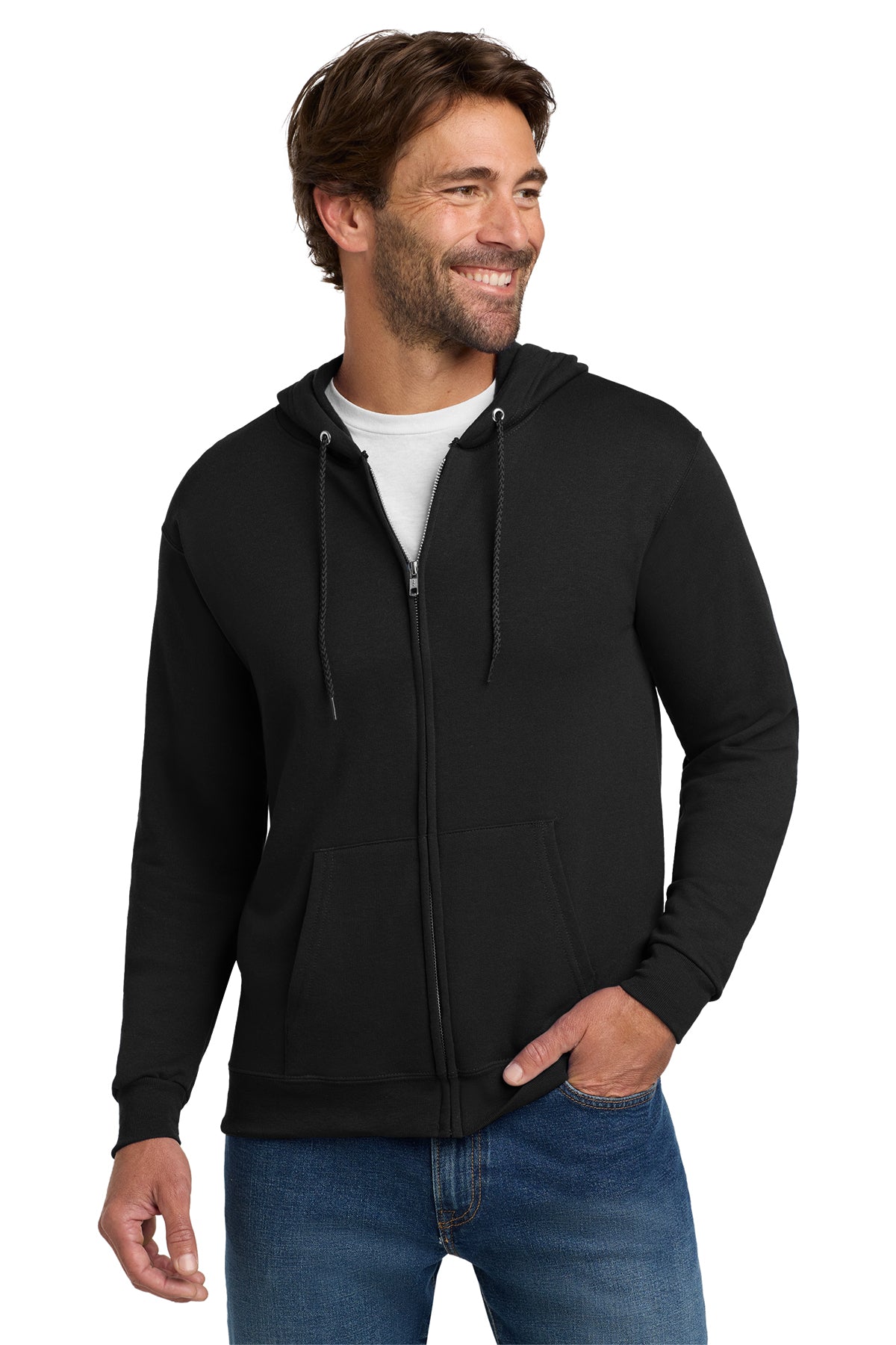 Hanes® - EcoSmart® Full-Zip Hooded Sweatshirt Customizing