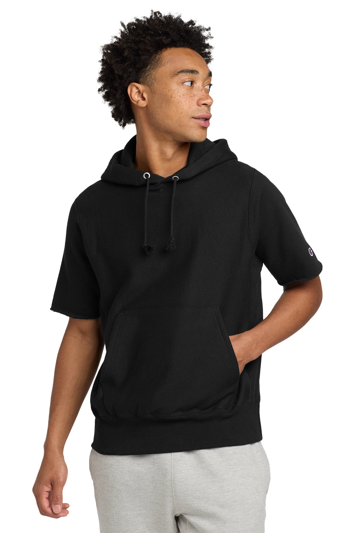 Champion ® Reverse Weave ® Short Sleeve Hooded Sweatshirt Customizing