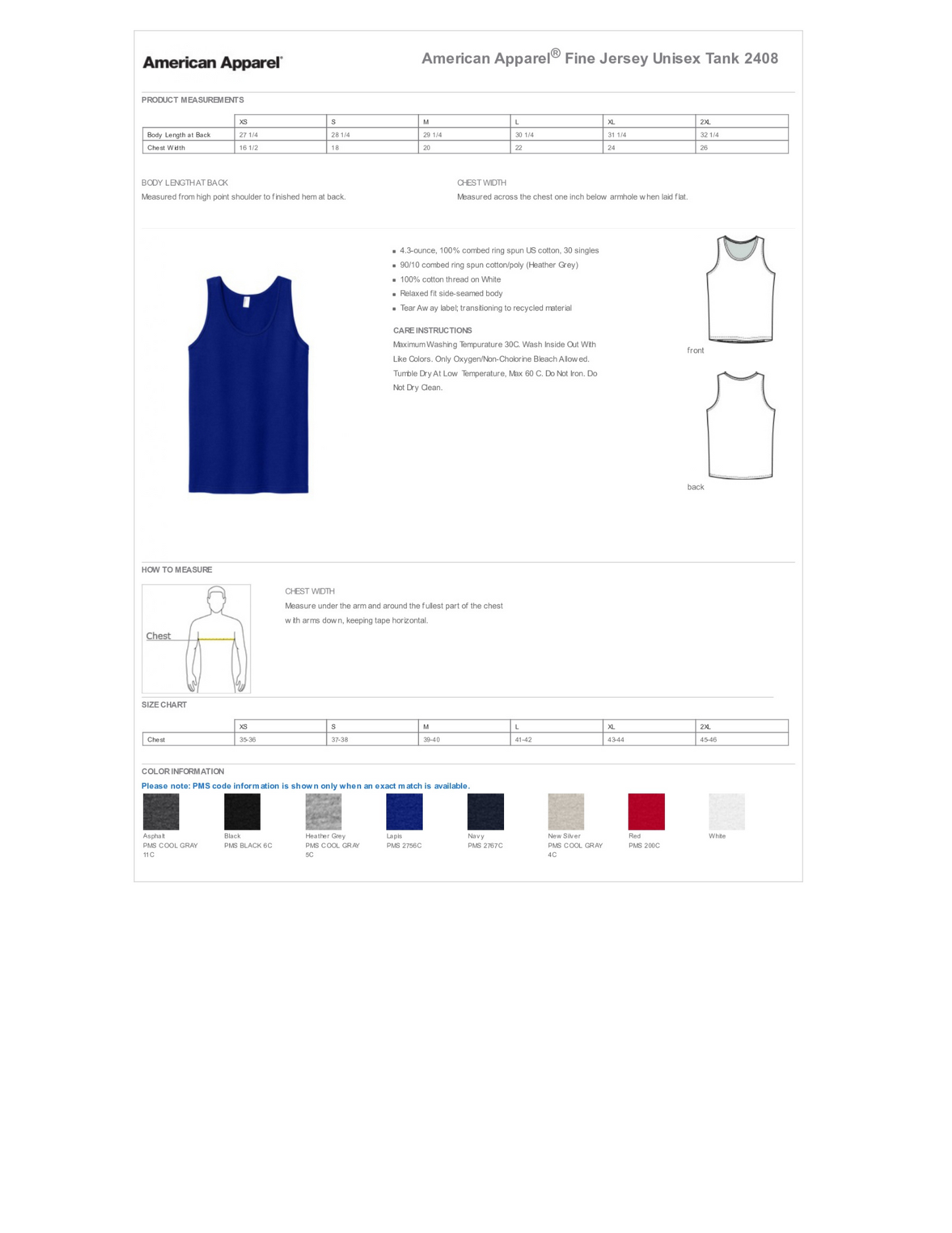 American Apparel® Fine Jersey Unisex Tank Customizing