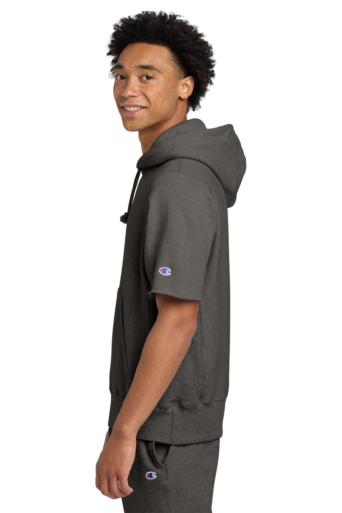 Champion ® Reverse Weave ® Short Sleeve Hooded Sweatshirt Customizing