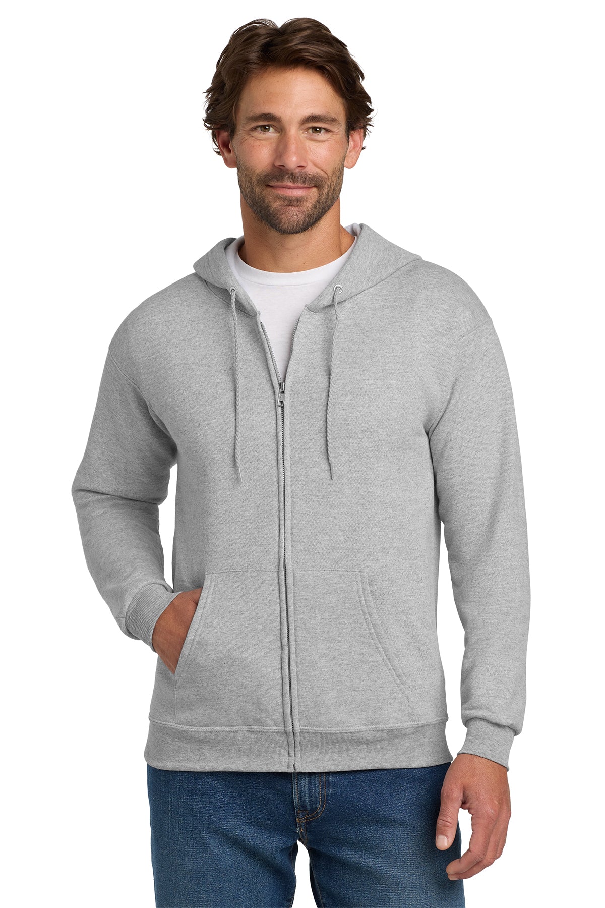 Hanes® - EcoSmart® Full-Zip Hooded Sweatshirt Customizing
