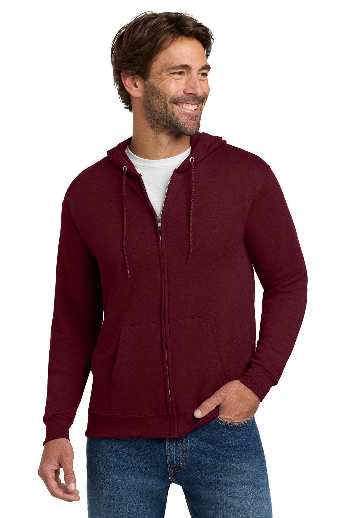 Hanes® - EcoSmart® Full-Zip Hooded Sweatshirt Customizing