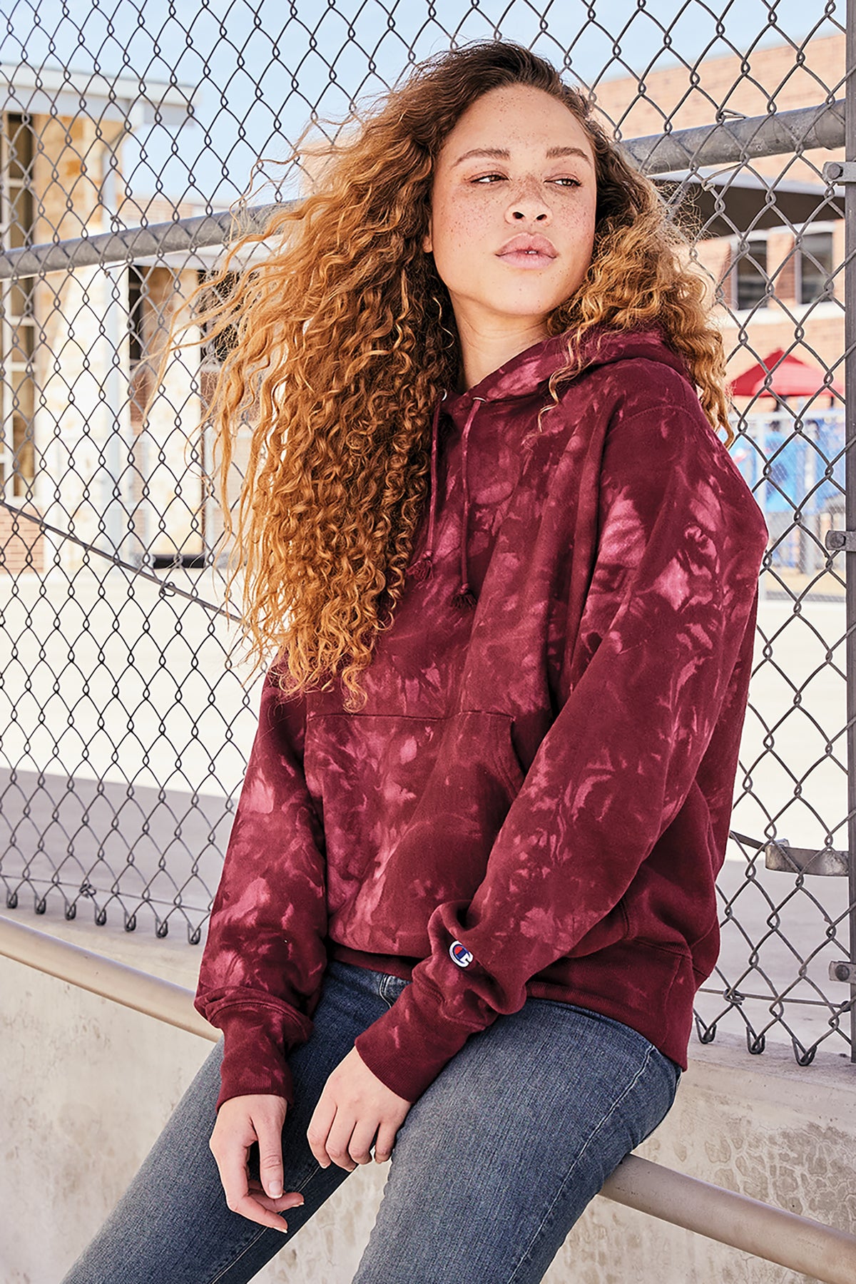 Champion ® Reverse Weave ® Scrunch-Dye Tie-Dye Hooded Sweatshirt Customizing