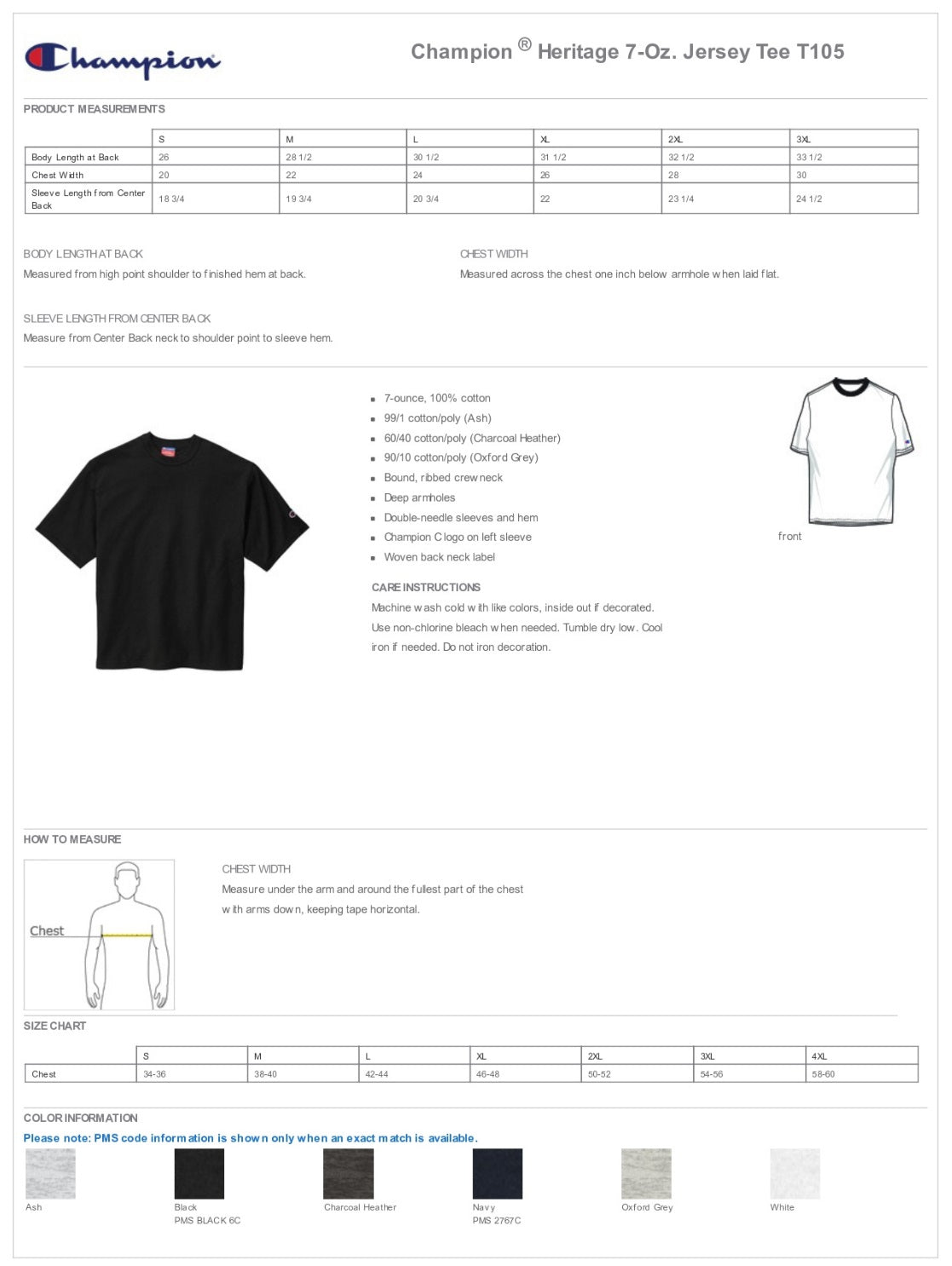 Champion ® Heritage 7-Oz. Jersey Tee Customizing