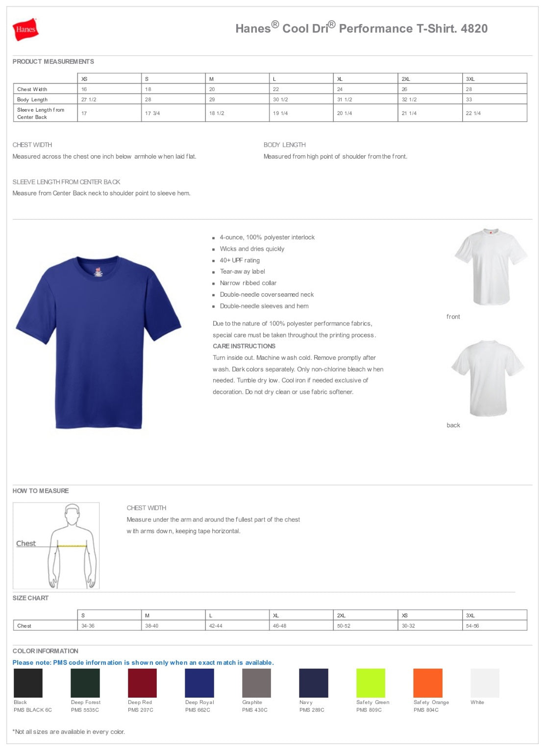 Hanes® Cool Dri® Performance T-Shirt Customizing