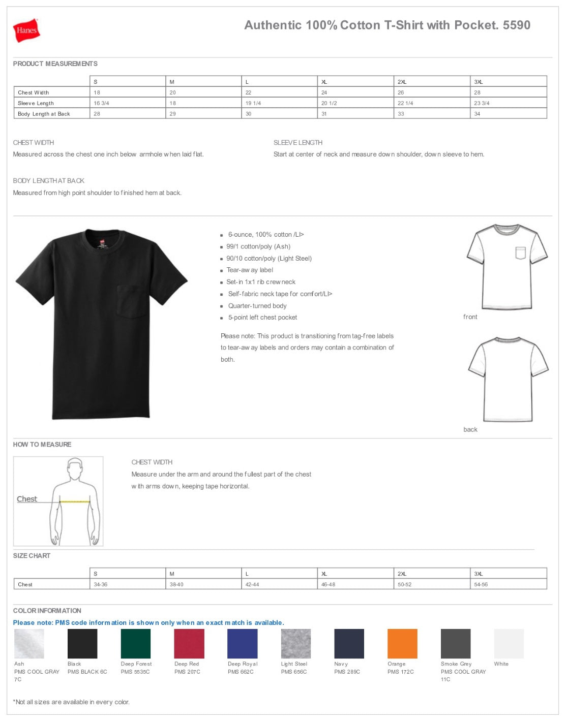 Hanes® - Authentic 100% Cotton T-Shirt with Pocket Customizing