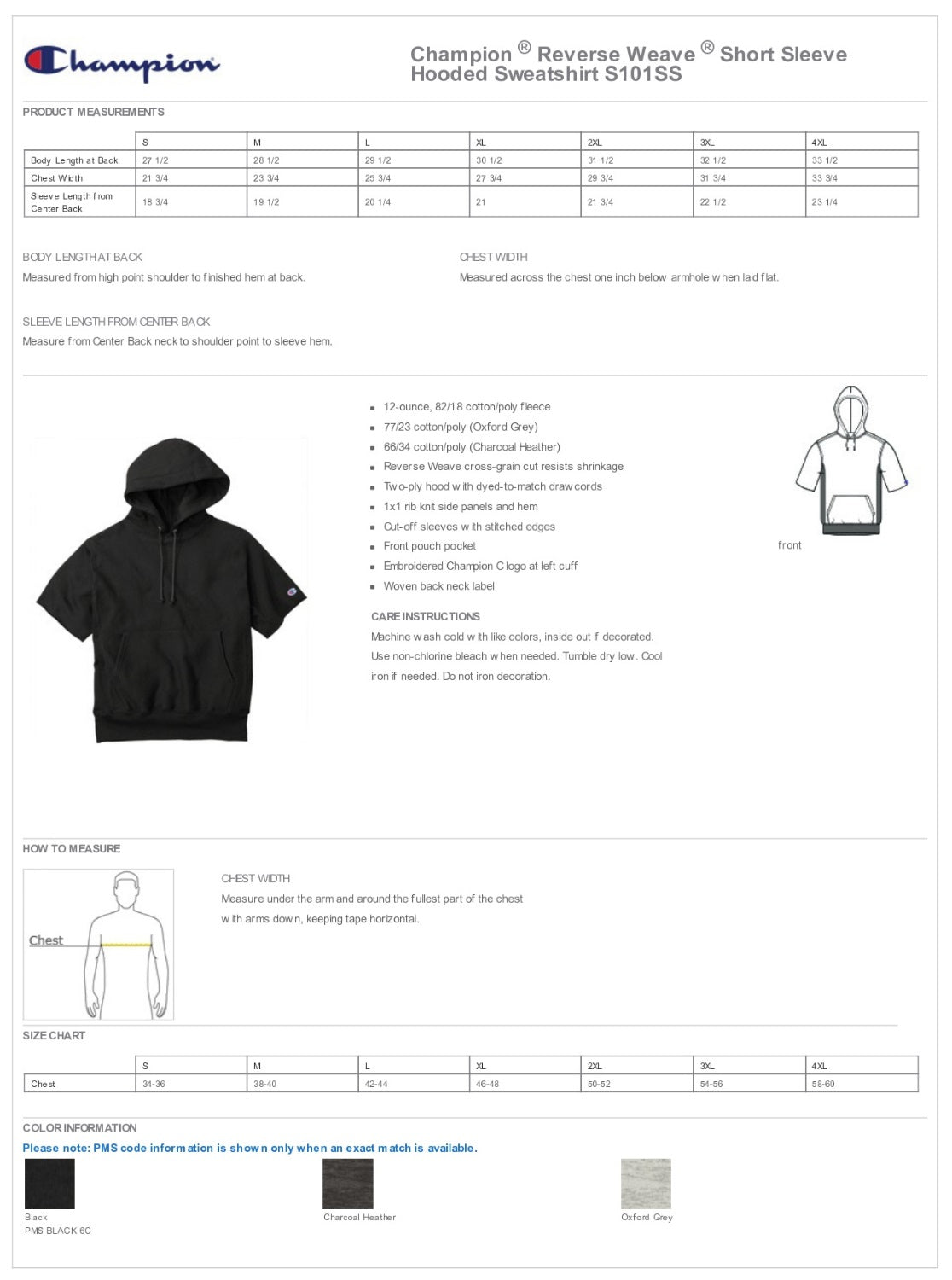 Champion ® Reverse Weave ® Short Sleeve Hooded Sweatshirt Customizing