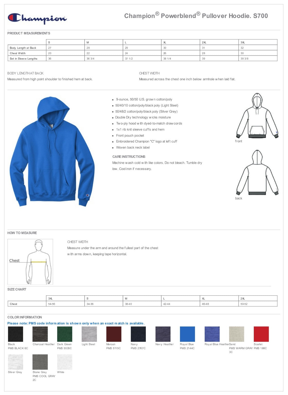 Champion® Powerblend® Pullover Hoodie Customizing