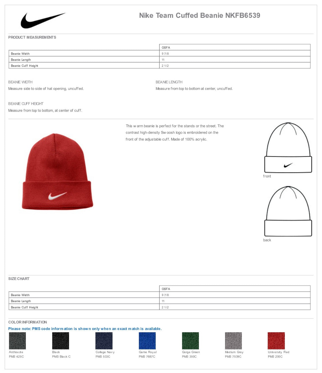 Nike Team Cuffed Beanie Customizing