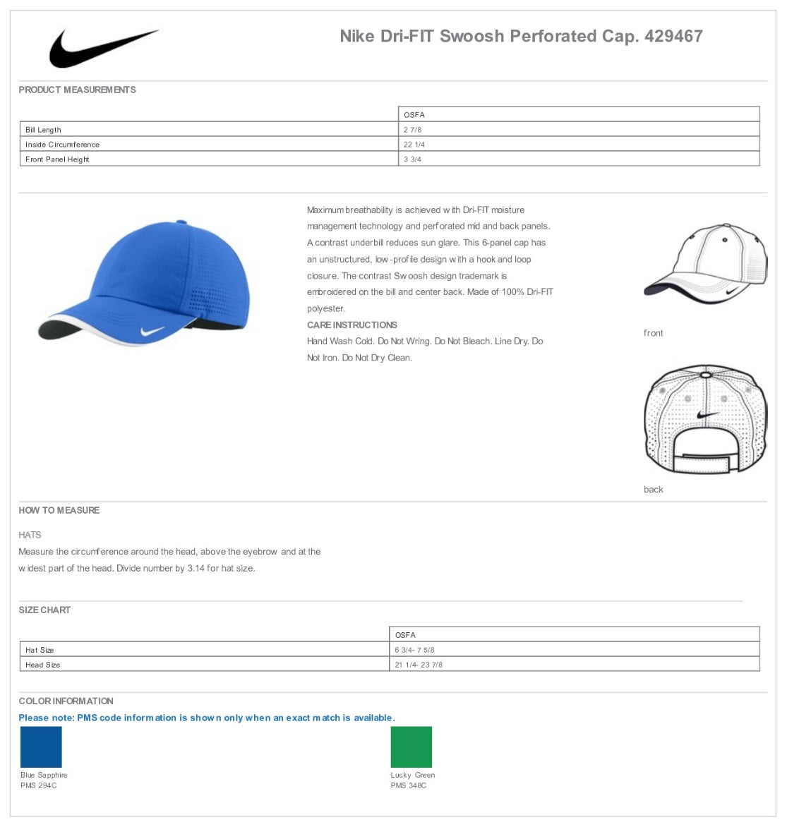 Nike Dri-FIT Swoosh Perforated Cap Customizing