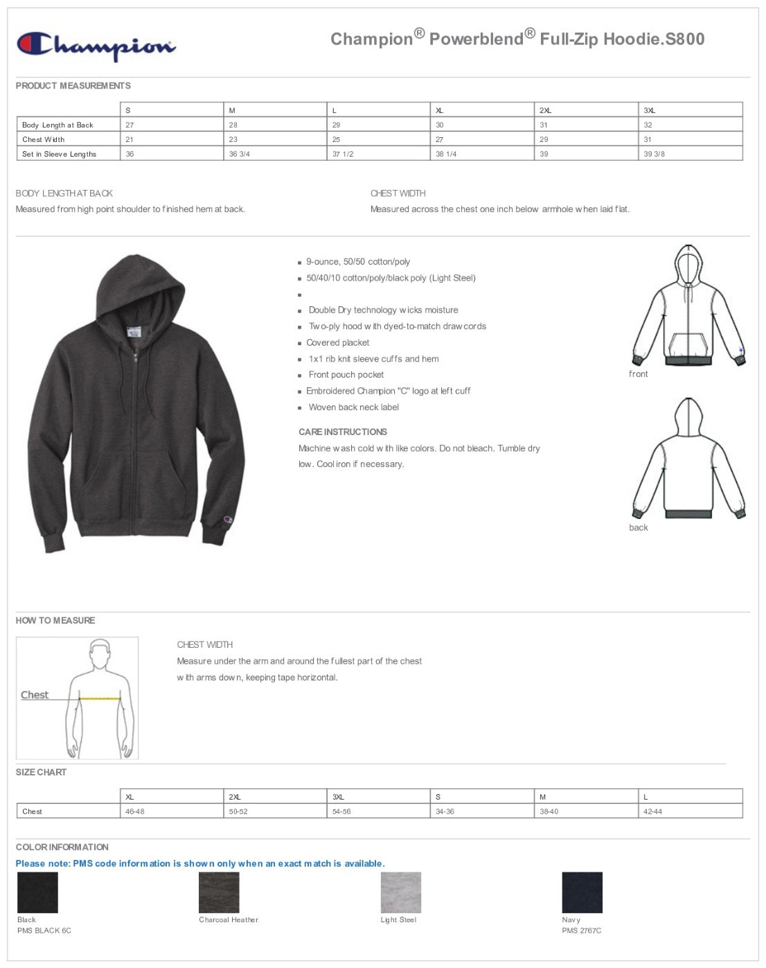 Champion® Powerblend® Full-Zip Hoodie Customizing