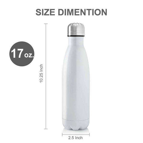17oz.Travel Stainless Vacuum Insulated Thermos Bottle w/ Lid Customizing